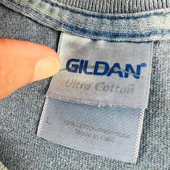 Santa Barbara California Blue Y2K Gildan Ultra Destination T-Shirt Men's Large - Picture 3 of 5